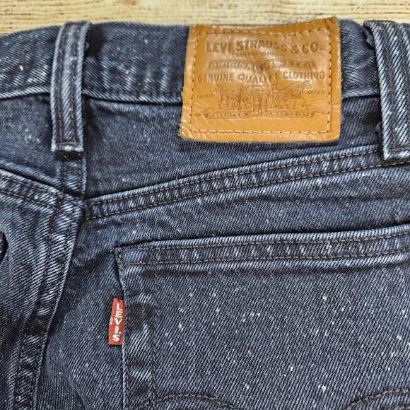 Levi’s PREMIUM Wedgie Straight Button Fly BIG E jeans Size 24 Blue Spotted - Picture 9 of 9